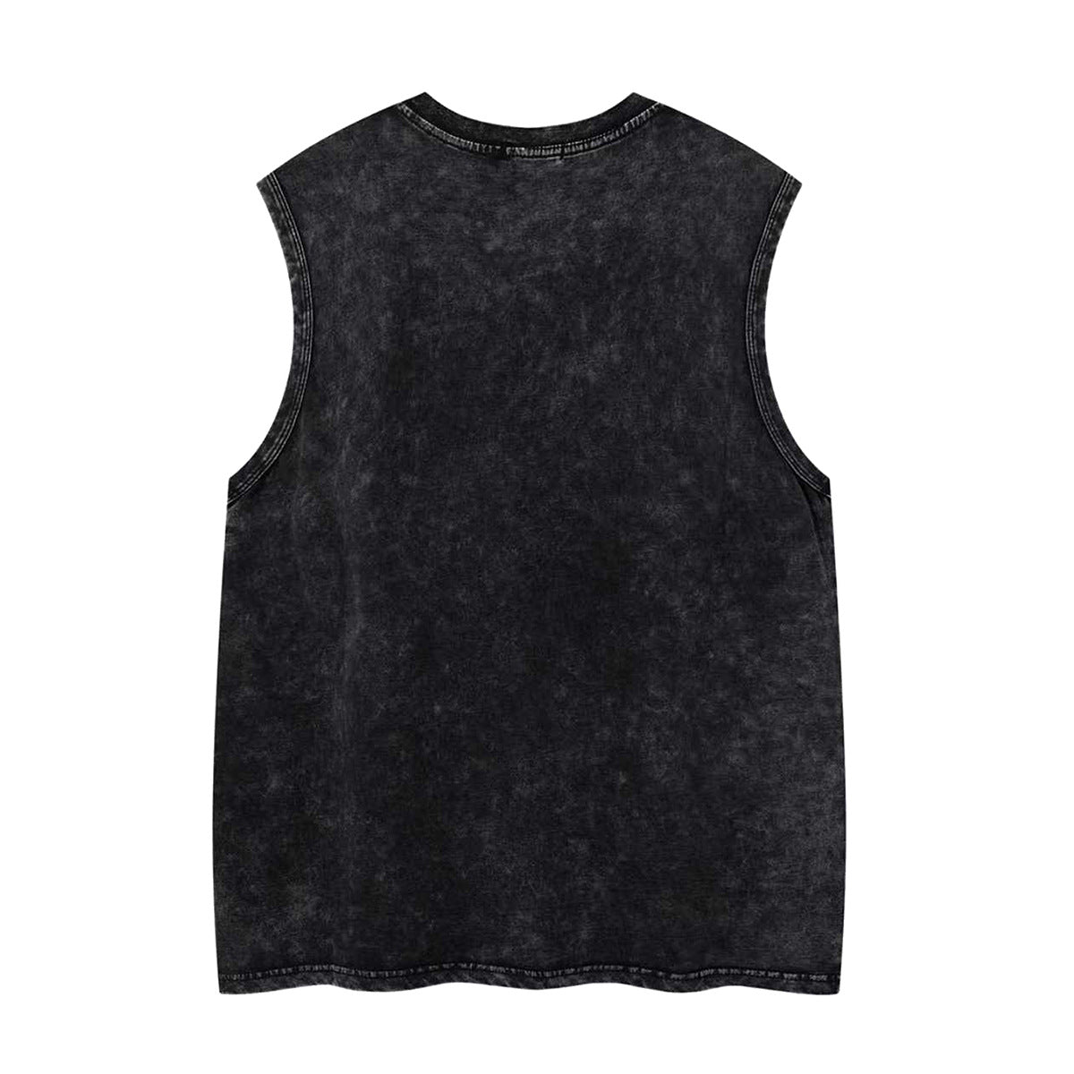 Washed Four-Point Star Print Oversize Sleeveless T-Shirt WN26932