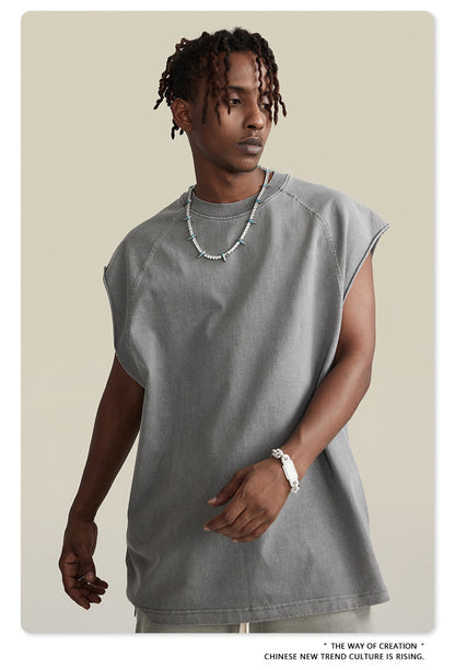 Washed Oversize Tank Top T-shirt WN6447