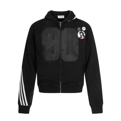 Three Stripes Short Sporty Zipper Hoodie WN21916