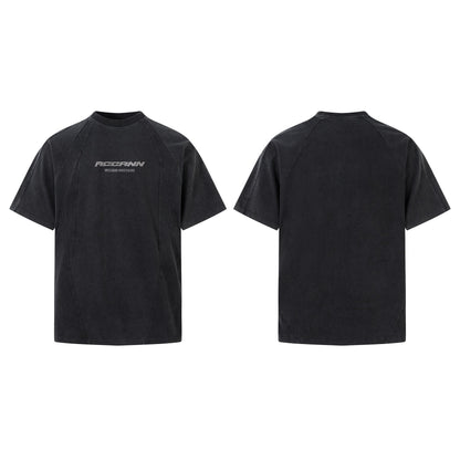 Washed Letter Print Short Sleeve T-Shirt WN25971