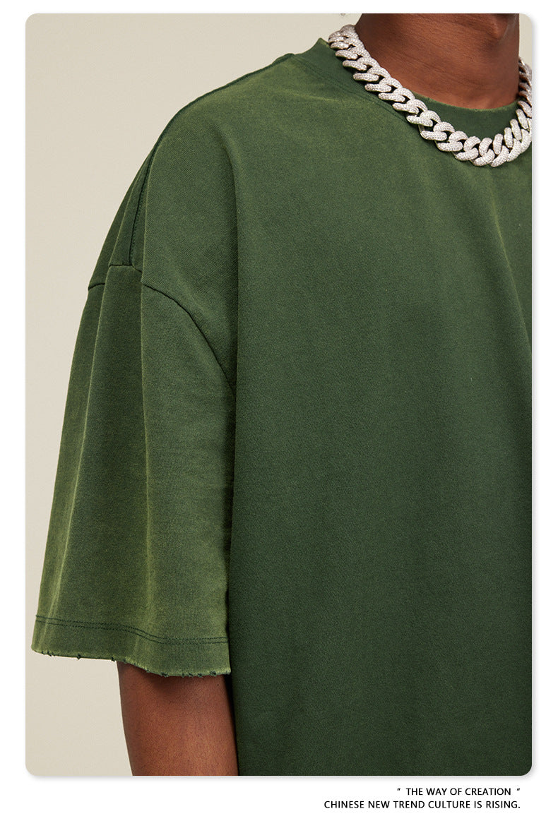 Washed Damage Oversize Short Sleeve T-Shirt WN6068