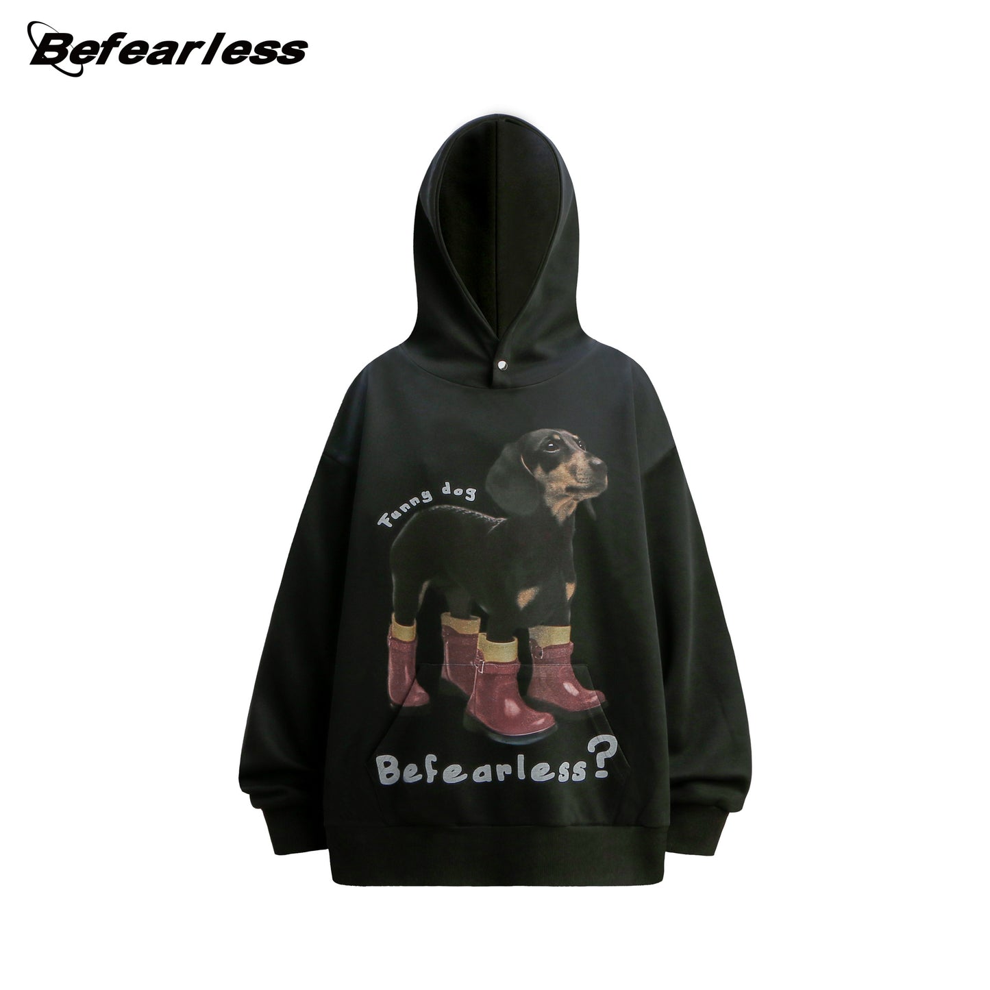 Dog Print Oversize Pullover Hoodie WN26366