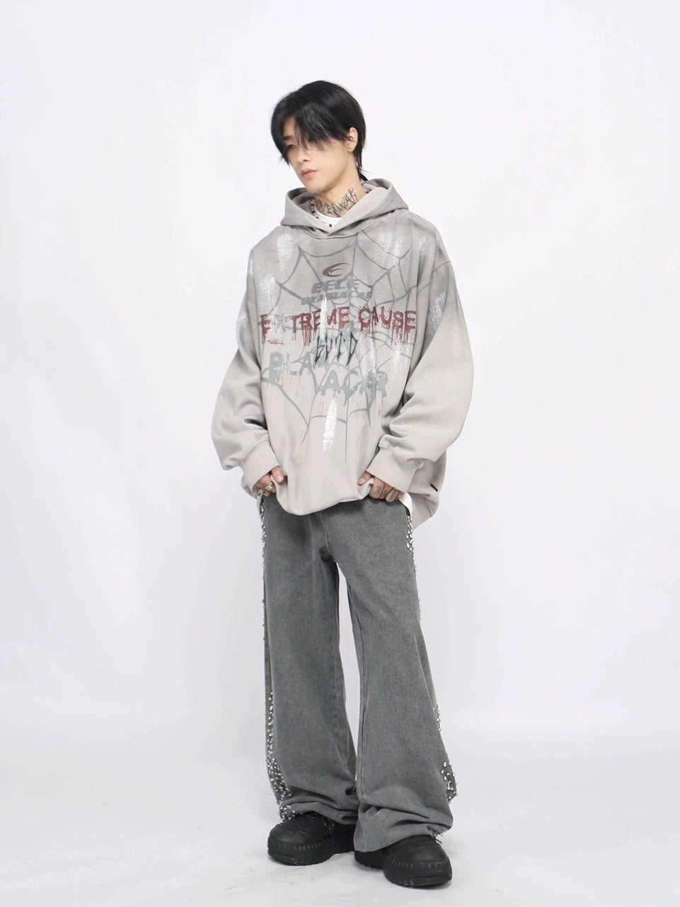 Oversize Print Hoodie WN8737