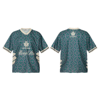 Geometric Pattern V-Neck T-Shirt WN26592