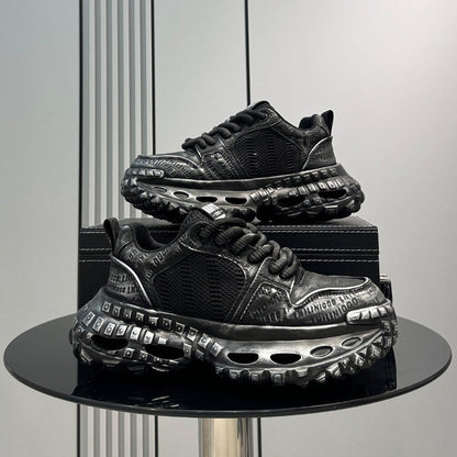 Mesh Embroidery Air Sole Chunky Sole Sneakers WN24724