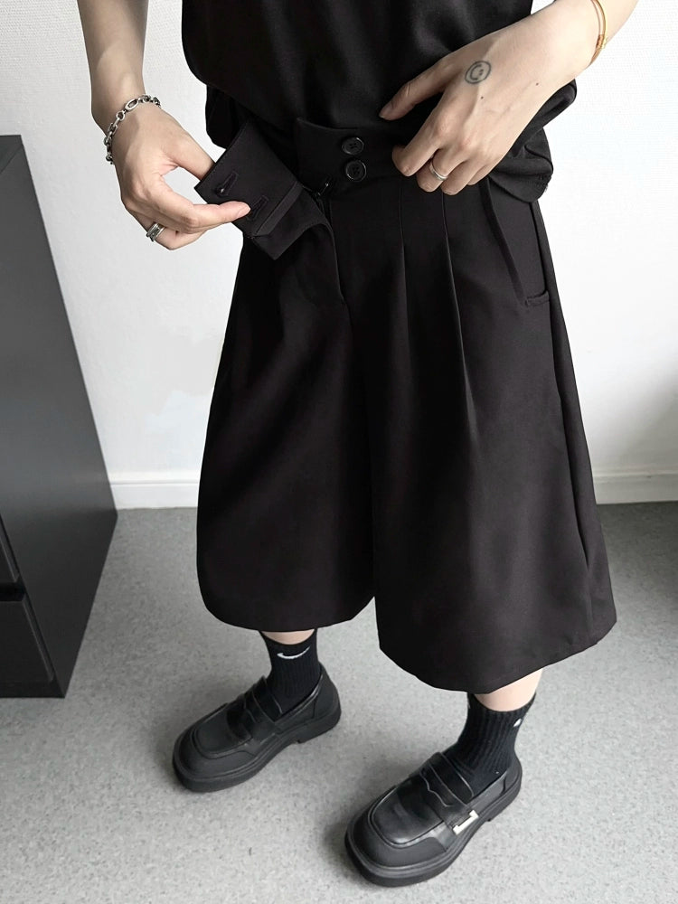 Simple Wide Leg Half Pants WN19375