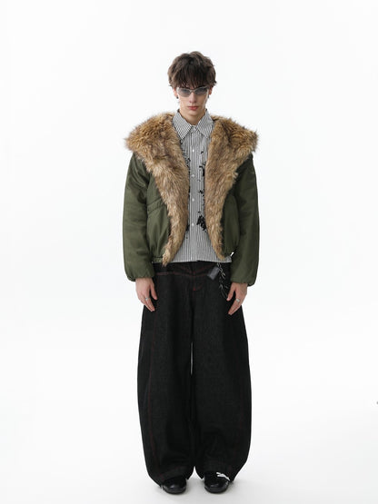 Fake Fur Trim Hooded Oversize Puffer Jacket WN27923