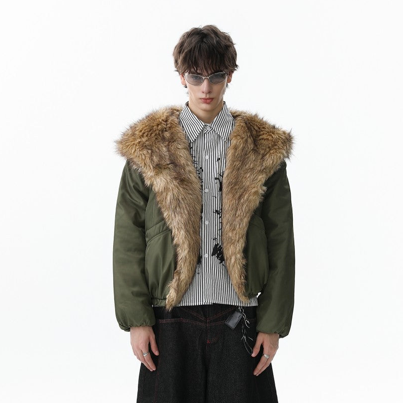 Fake Fur Trim Hooded Oversize Puffer Jacket WN27923