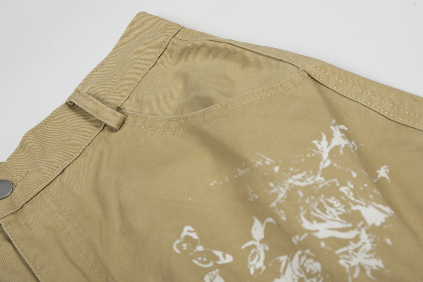 Washed Wide Leg Cargo Half Pants WN25647
