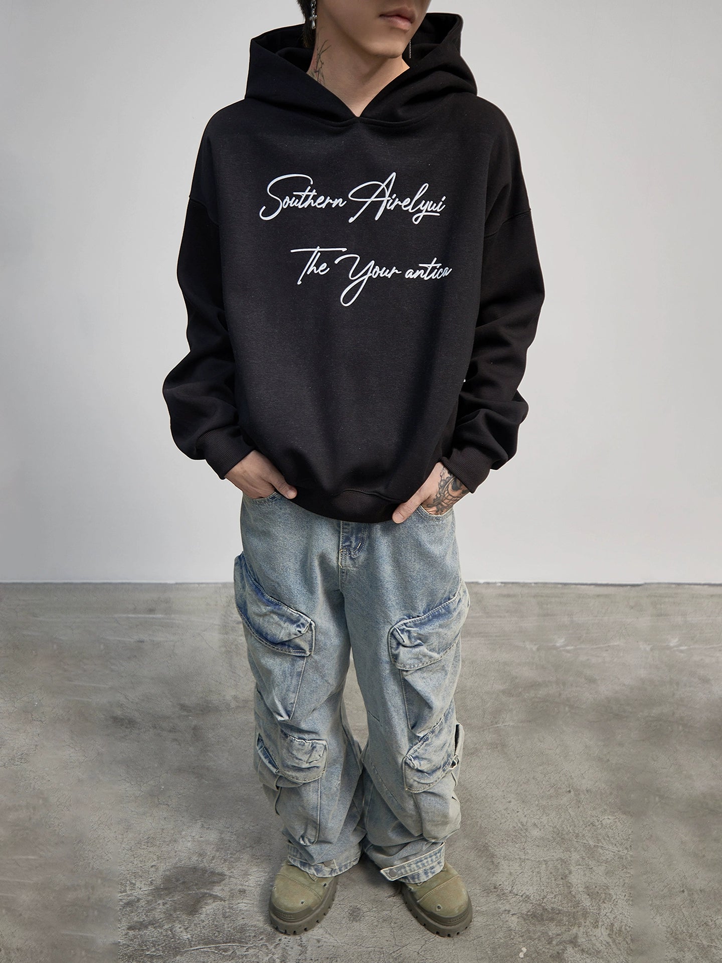 Letter Print Oversize Hoodie WN21189