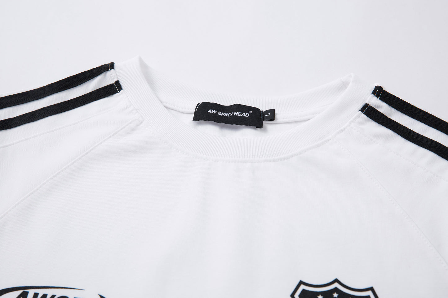 High-Neck Heavyweight Stripe Long Sleeve T-Shirt WN25629