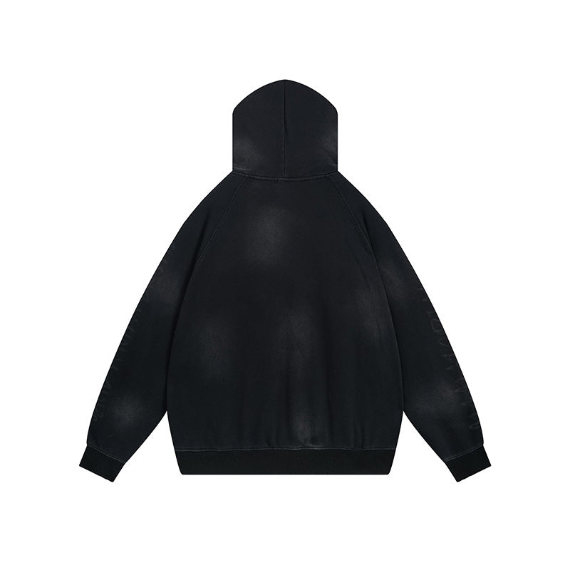 Heavyweight Washed Patch Embroidery Pullover Hoodie WN25660