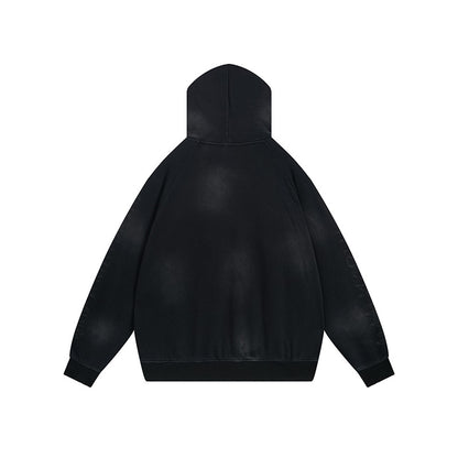 Heavyweight Washed Patch Embroidery Pullover Hoodie WN25660