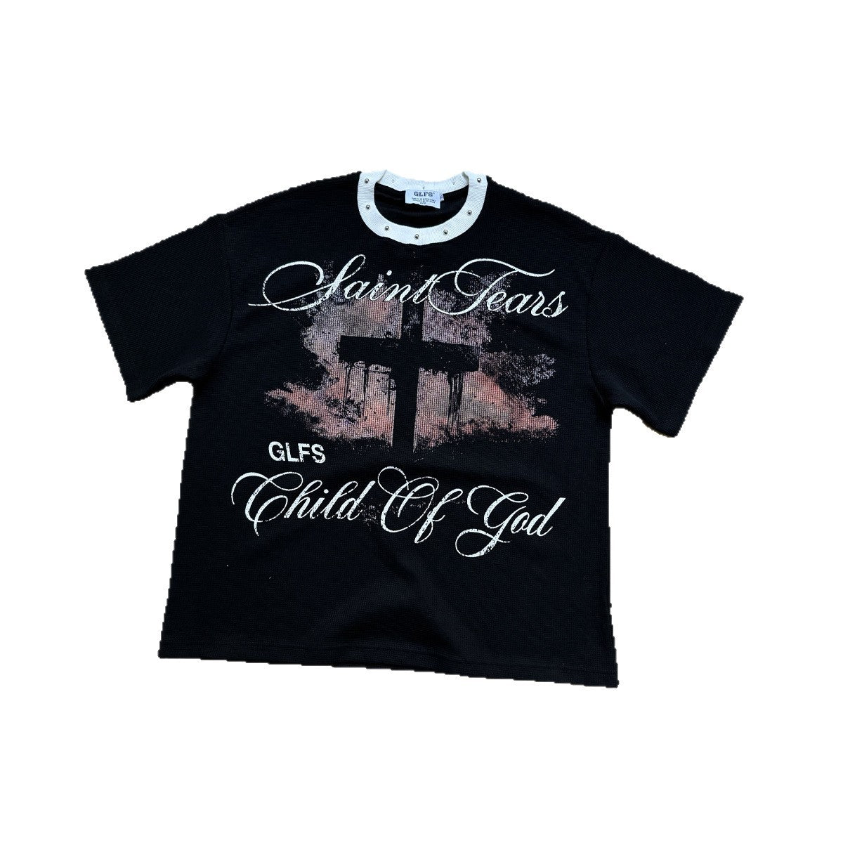 Waffle Studs Cross Graphic Short Sleeve T-Shirt WN26446