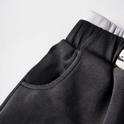 Letter Print Washed Wide Leg Sweatpants WN27927