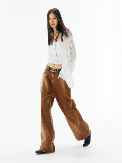 Wash Wide Leg Denim Jeans WN19027