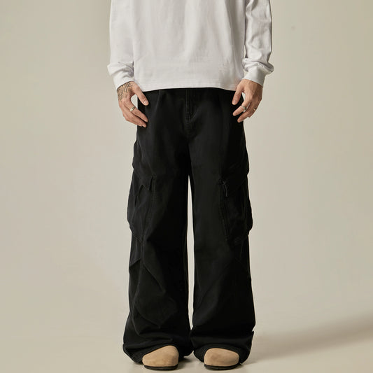 Wide Leg Straight Cargo Pants WN8963