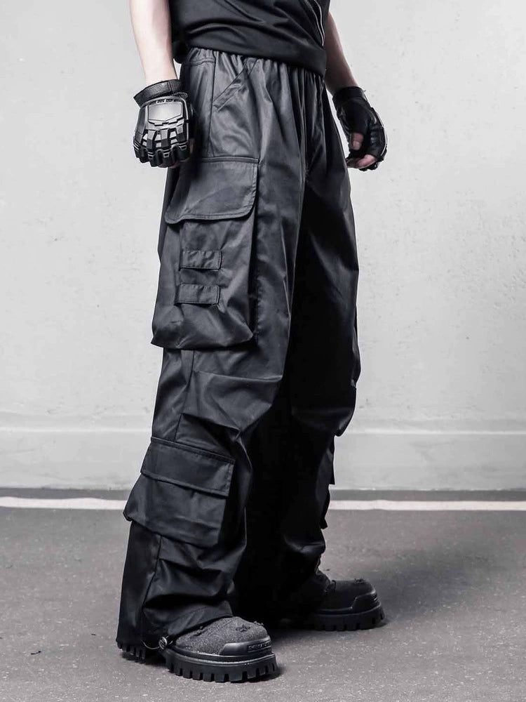 Functional Multi-Pocket Wide Leg Cargo Pants WN22449