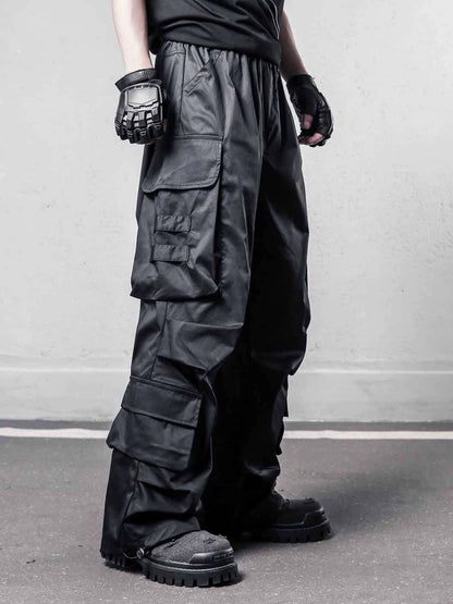 Functional Multi-Pocket Wide Leg Cargo Pants WN22449