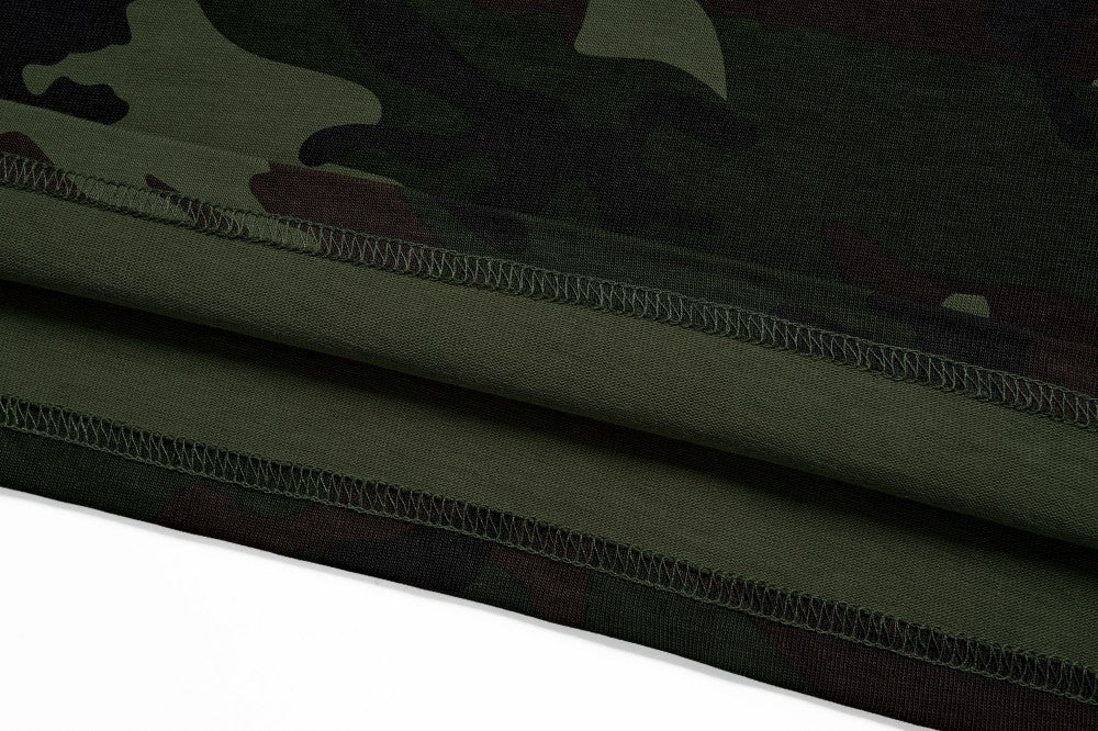 Camouflage Letter Graphic Short Sleeve T-Shirt WN28053