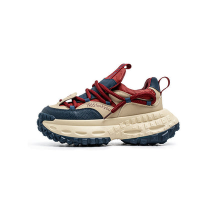 Color Block Chunky Sole Lace-Up Sneakers WN23495