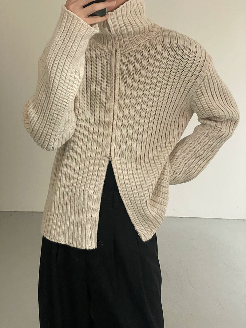 Zipper High-Neck Knit Cardigan WN21662