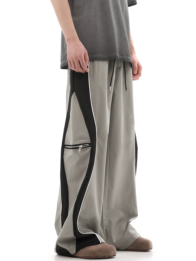 Color-Block Wide-Leg Sporty Pants WN10317