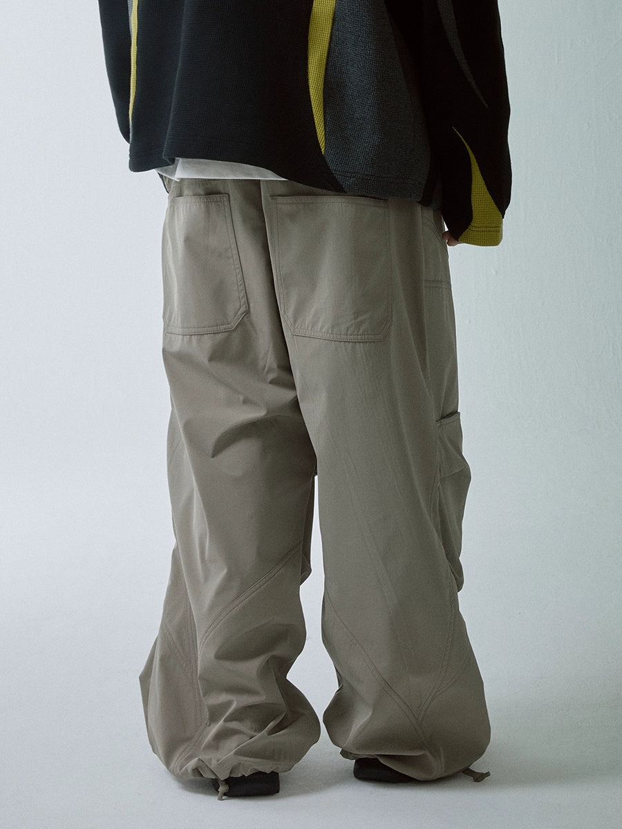 Ruched Knee-Pocket Straight Cargo Pants WN12249