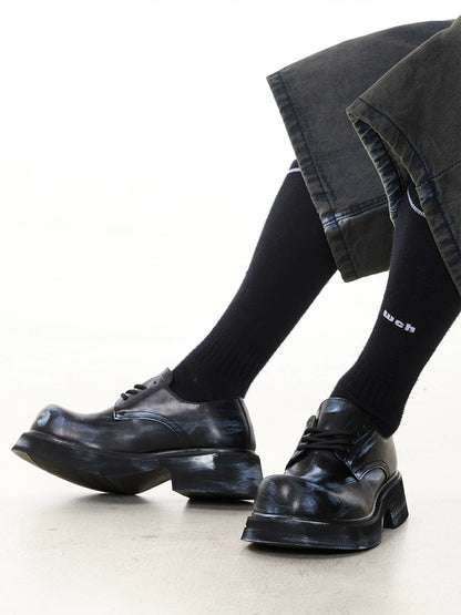 Chunky Sole Leather Derby Shoes WN20796