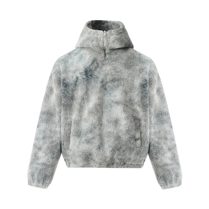 Tie-Dye-Halbzipper Übergröße Pullover Hoodie WN11582