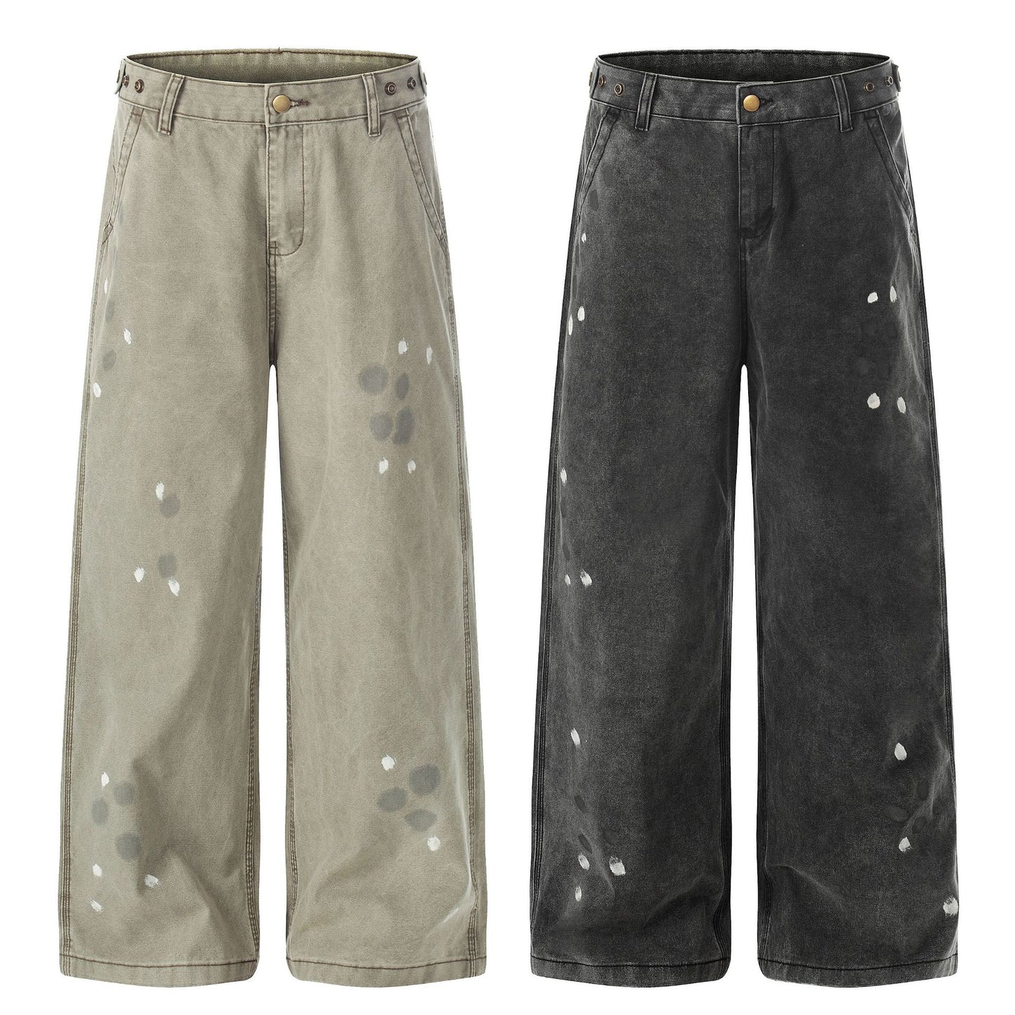 Washed Paint Straight Denim Jeans WN26056
