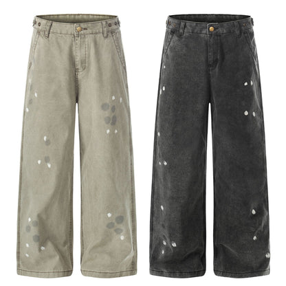 Washed Paint Straight Denim Jeans WN26056