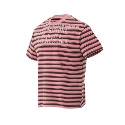 Striped Letter Print Oversize Short Sleeve T-Shirt WN25853