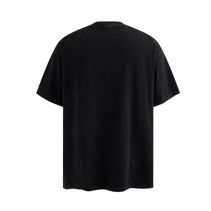 Washed Graphic Letter Print Short Sleeve T-Shirt WN25405