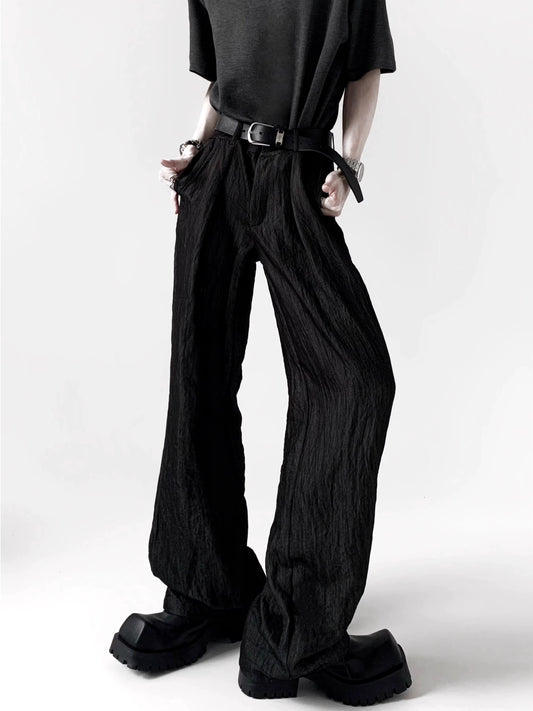 Textured Draping Straight Pants WN20344