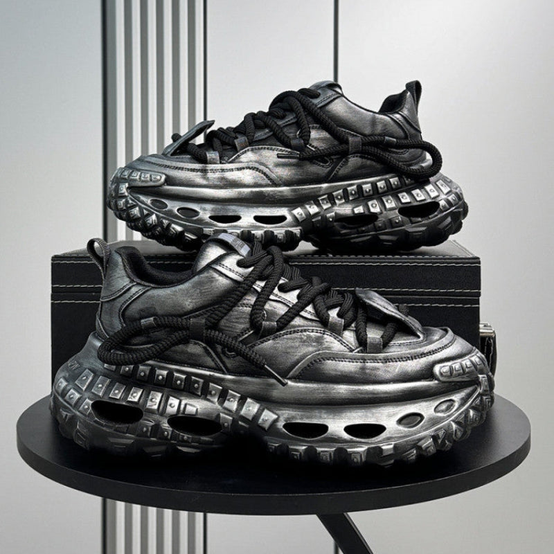 Platform Chunky Cutout Sole Lace-Up Sneakers WN24812