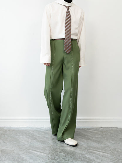 Plain Color Straight Leg Trousers WN23610
