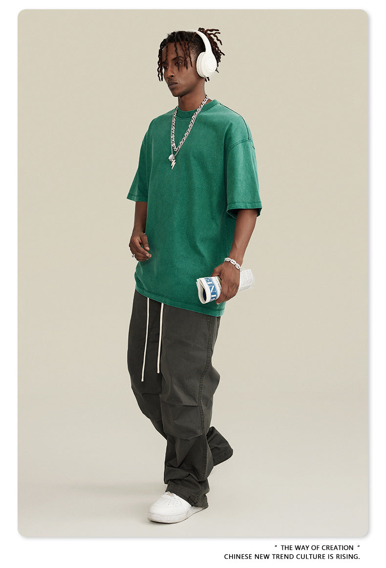 Washed Oversize Short-sleeve T-shirt WN6457