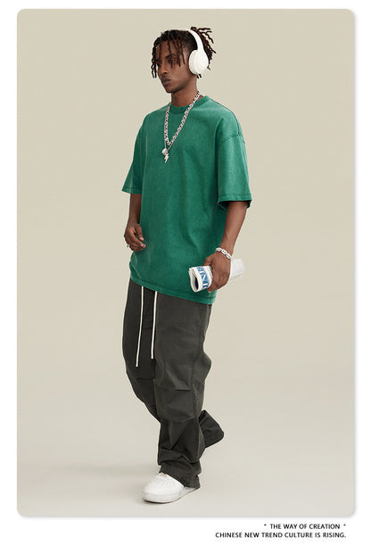 Washed Oversize Short-sleeve T-shirt WN6457