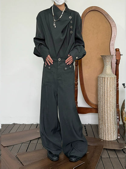 Minimalist Draping Straight Leg Trousers WN19979