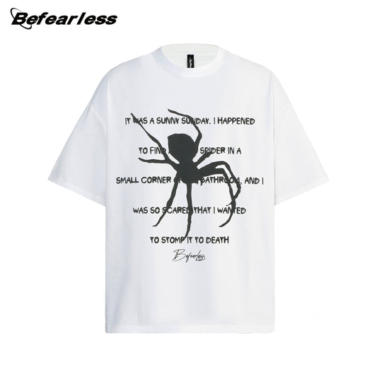 Spider Letter Print Short Sleeve T-Shirt WN26205