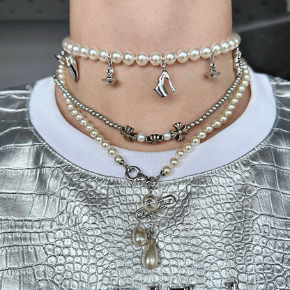 3 Design Metal Pendant Necklace WN25106