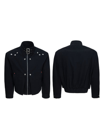 Washed Heavyweight Fake Layered Hooded Jacket WN23545