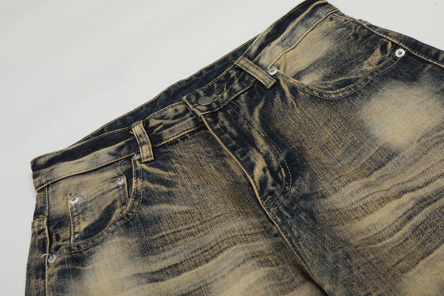Washed Fade Wide Leg Denim Jeans WN25414