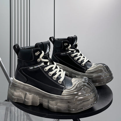 Metal Toe Lace Up Platform Short Boots WN24605