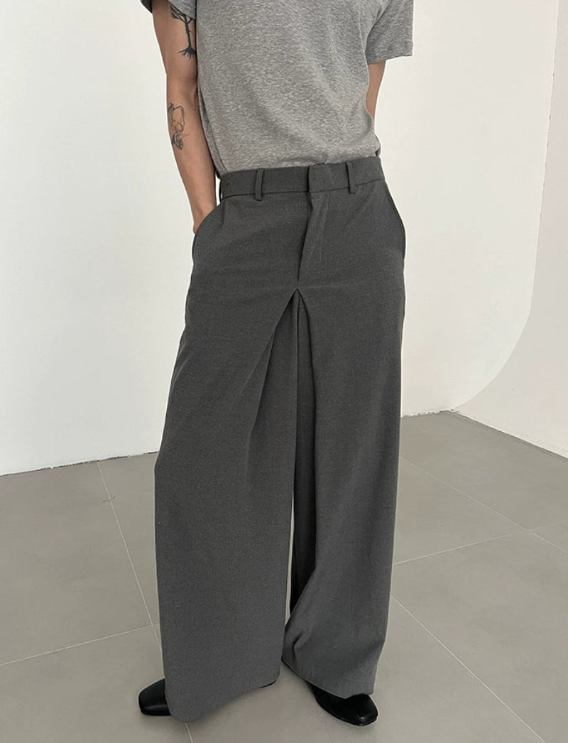 Plain Color Wide Leg Straight Trousers WN21460
