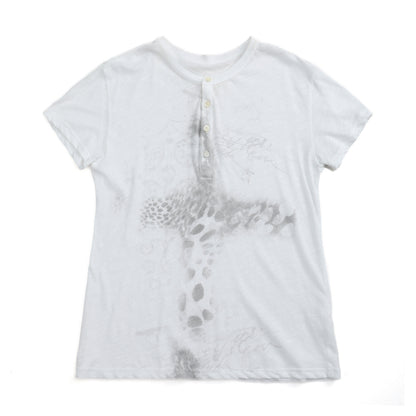 Henley Neck Graphic Print Short Sleeve T-Shirt WN27195