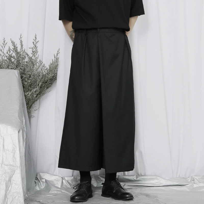 Asymmetrical Design Wide Leg Cropped Trousers WN20183