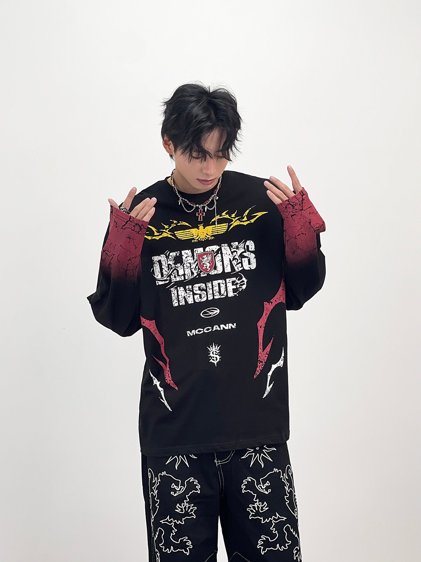 Dark Style Design Long Sleeve T-Shirt WN24272