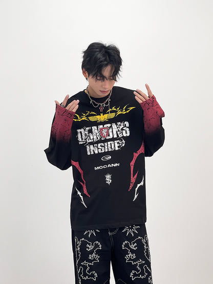 Dark Style Design Long Sleeve T-Shirt WN24272